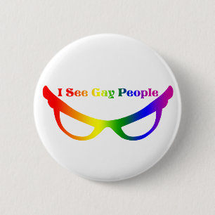 Badge Rond 5 Cm Je vois les personnes gaies