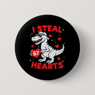 Badge Rond 5 Cm Je vole 67 cœurs dinosaure pour garçons filles enf