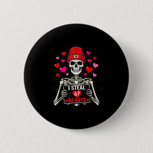Badge Rond 5 Cm Je vole 67 cœurs Saint-Valentin 67 Meme 6 7 squele