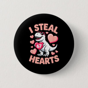 Badge Rond 5 Cm Je vole 67 cœurs Saint-Valentin 67 Meme 6 7 T-re