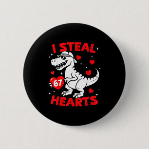 Badge Rond 5 Cm Je vole 67 dinosaures du cœur pour garçons filles