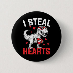 Badge Rond 5 Cm Je vole des cœurs 67 Mème Saint-Valentin Dinosaure