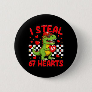 Badge Rond 5 Cm Je vole des cœurs 67 Saint-Valentin 67 Dinosaure T