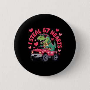 Badge Rond 5 Cm Je vole des cœurs 67 T-rex Saint-Valentin Drôle 6