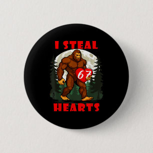 Badge Rond 5 Cm Je vole des cœurs Bigfoot drôle d'animal sauvage a