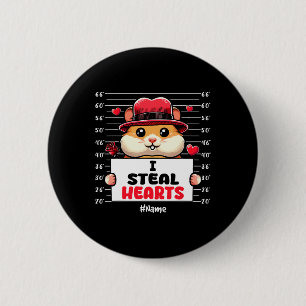 Badge Rond 5 Cm Je vole des cœurs mignons propriétaire de hamster