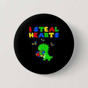 Badge Rond 5 Cm Je vole des cœurs Puzzle Mois de la sensibilisatio