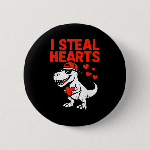 Badge Rond 5 Cm Je vole des coeurs Trex Dino Bébé Garçon Saint-Val