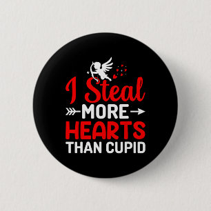 Badge Rond 5 Cm Je vole plus de cœurs que Cupidon