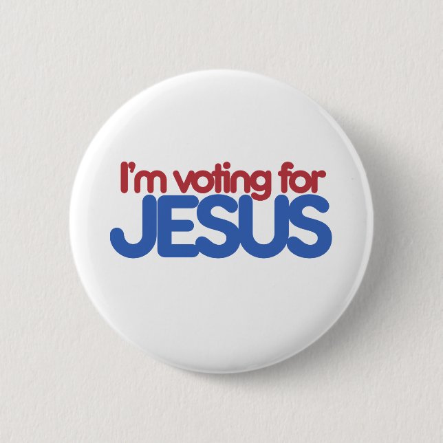 Badge Rond 5 Cm Je vote pour Jésus Christ (Devant)