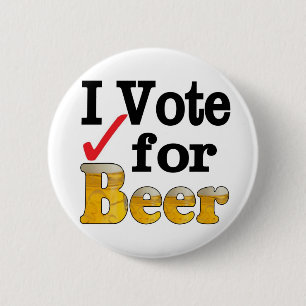 Badge Rond 5 Cm Je vote pour la bière