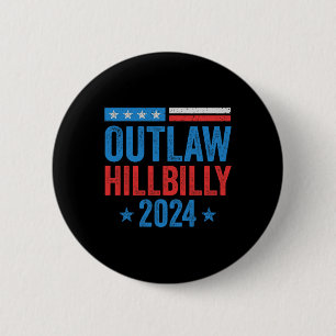 Badge Rond 5 Cm Je vote pour le hors-la-loi et le Hillbilly Ellist