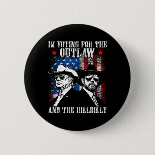 Badge Rond 5 Cm Je vote pour l'hors-la-loi et le Trump à la collin