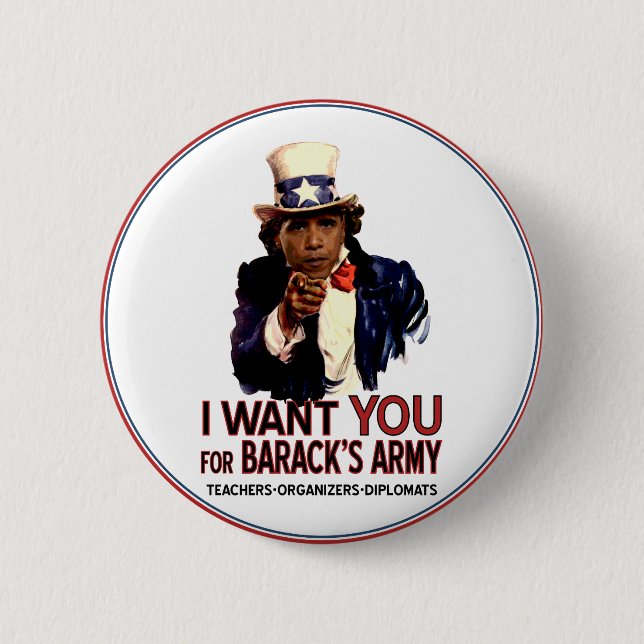 Badge Rond 5 Cm Je vous veux - bouton politique d'Obama (Devant)