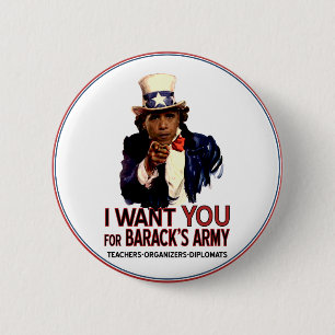 Badge Rond 5 Cm Je vous veux - bouton politique d'Obama