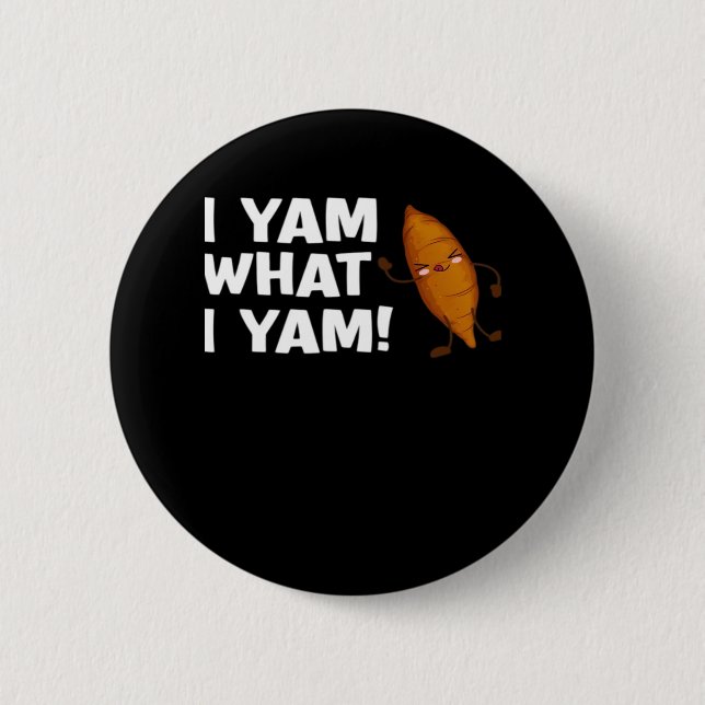 Badge Rond 5 Cm Je Yam Ce Que Je Yam Funny Food Lover Classique (Devant)