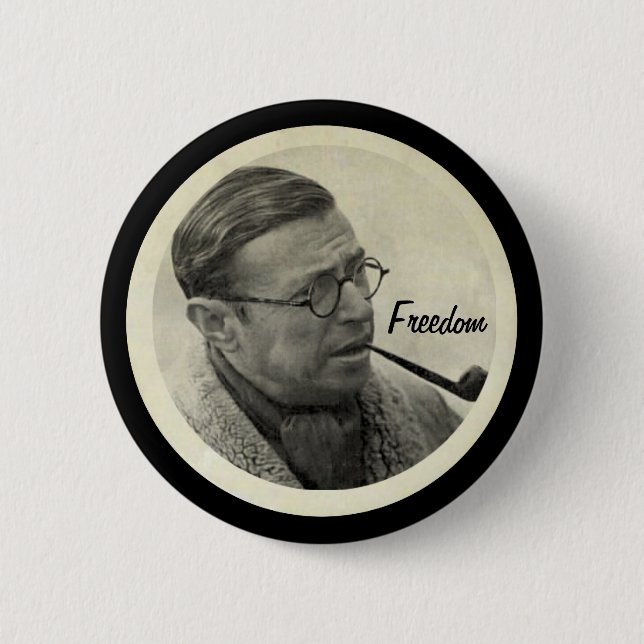Badge Rond 5 Cm Jean-Paul Sartre (Devant)