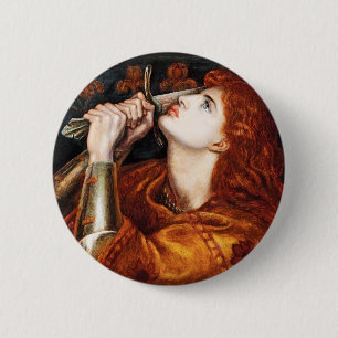 Badge Rond 5 Cm Jeanne d'Arc peint par Dante Gabriel Rossetti