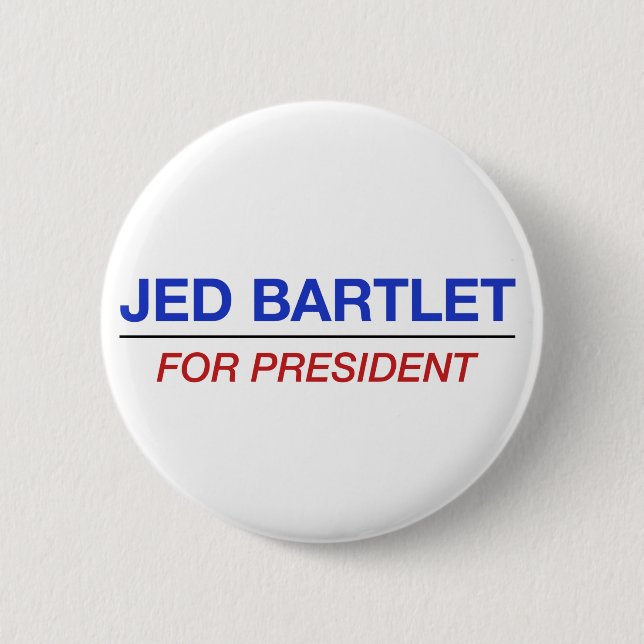 Badge Rond 5 Cm JED BARTLET pour le bouton de président (Devant)
