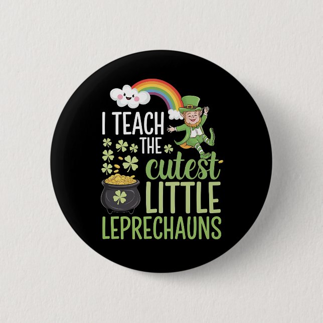 Badge Rond 5 Cm J'enseigne aux plus mignons petits leprechauns pro (Devant)