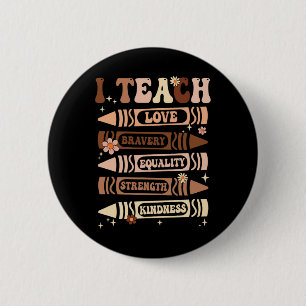 Badge Rond 5 Cm J'enseigne l'histoire des Noirs Professeur célèbre