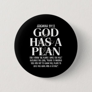 Badge Rond 5 Cm Jérémie 29 11 dieu a un plan verset biblique chrét