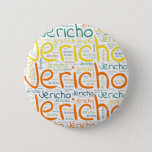 Badge Rond 5 Cm Jericho<br><div class="desc">Jericho. Show and wear this popular beautiful male first name designed as colorful wordcloud made of horizontal and vertical cursive hand lettering typography in different sizes and adorable fresh colors. Wear your positive american name or show the world whom you love or adore. Merch with this soft text artwork is...</div>