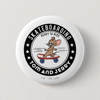 Badge Rond 5 Cm Jerry Skateboard - Prêt À Faire Du Ride