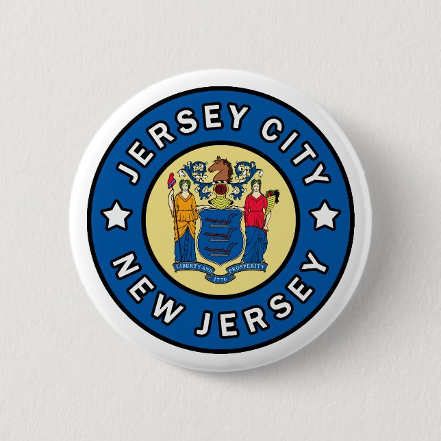 Badge Rond 5 Cm Jersey City New Jersey (Devant)
