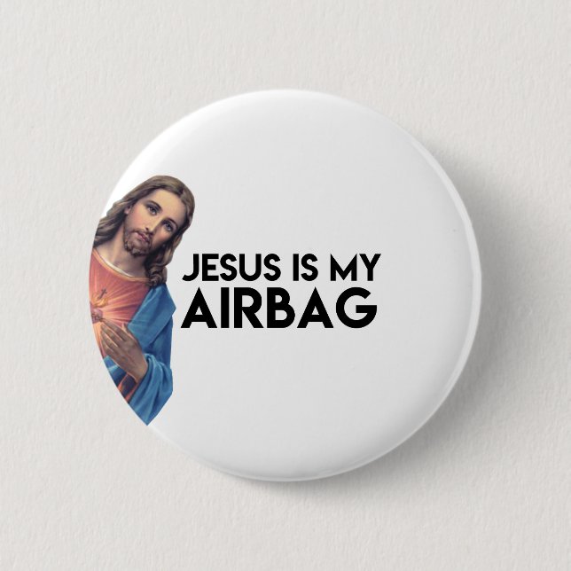Badge Rond 5 Cm Jesuis est mon Airbag (Devant)