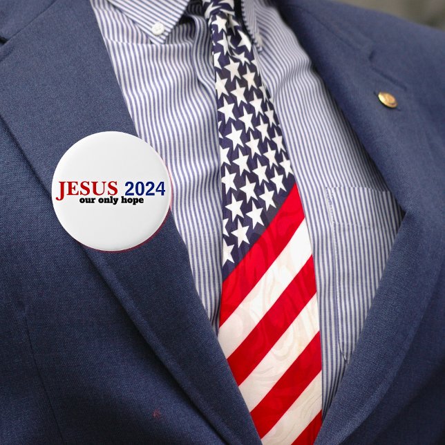 Badge Rond 5 Cm Jésus 2024 Notre SEUL Espoir Présidentiel (Créateur téléchargé)