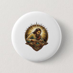 Badge Rond 5 Cm Jésus a laissé tomber une petite carte SD Perdue T