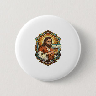 Badge Rond 5 Cm Jésus Appel Vidéo Accidentel Numéro Social Media P