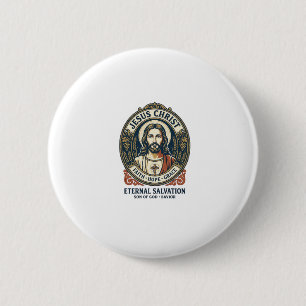 Badge Rond 5 Cm Jesus Barber Hommes Toilettage Graphique T-Shirt C