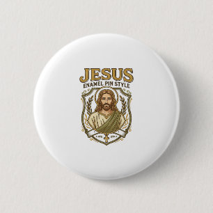 Badge Rond 5 Cm Jésus Broche en émail Style Jésus Broche en émail