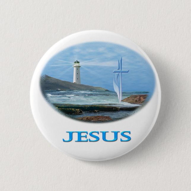 Badge Rond 5 Cm Jésus chrétien (Devant)