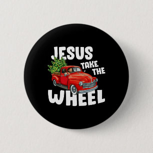 Badge Rond 5 Cm Jésus Christ Prenez La Roue Camion Rouge Noël Ch