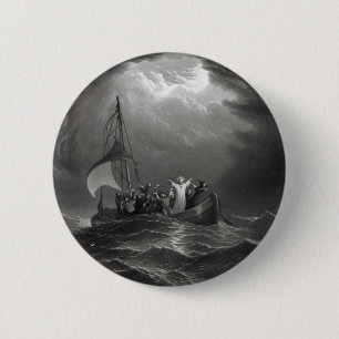 Badge Rond 5 Cm Jésus-Christ stille la tempête
