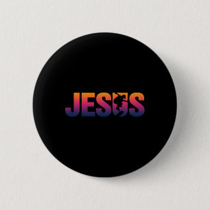 Badge Rond 5 Cm Jesus Christian Skateboard Rétro Skateur Vintage S