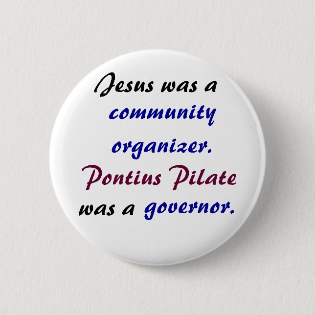 Badge Rond 5 Cm Jésus contre Pontius Pilate (Devant)