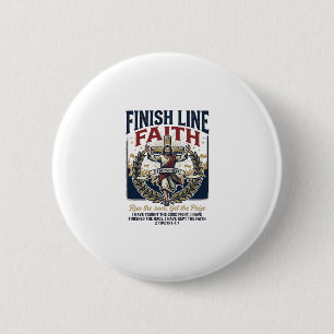 Badge Rond 5 Cm Jésus courant Marathon Vintage Shirt Chrétien Gra