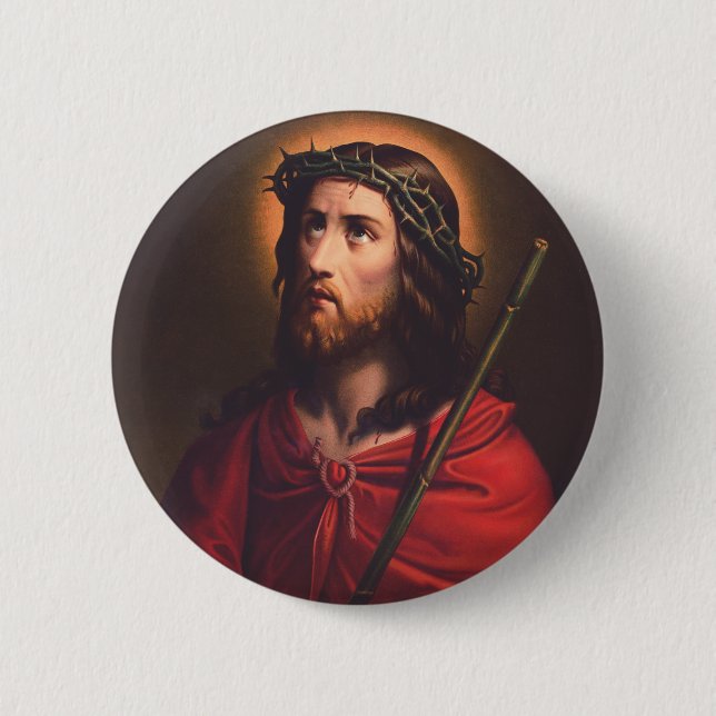 Badge Rond 5 Cm Jésus couronné d'épines (Devant)