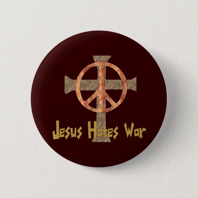 Badge Rond 5 Cm Jésus déteste la guerre (Devant)