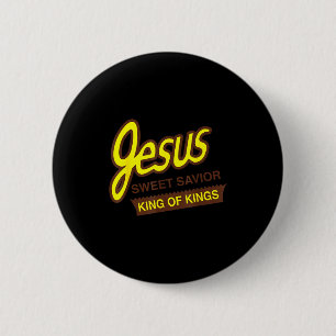 Badge Rond 5 Cm Jésus doux Sauveur Roi des Rois Drôle J chrétien
