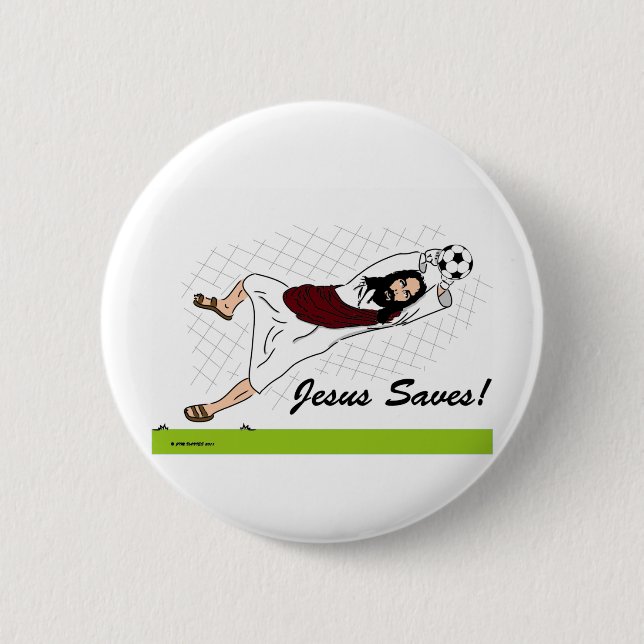 BADGE ROND 5 CM JÉSUS ÉCONOMISE ! (Devant)