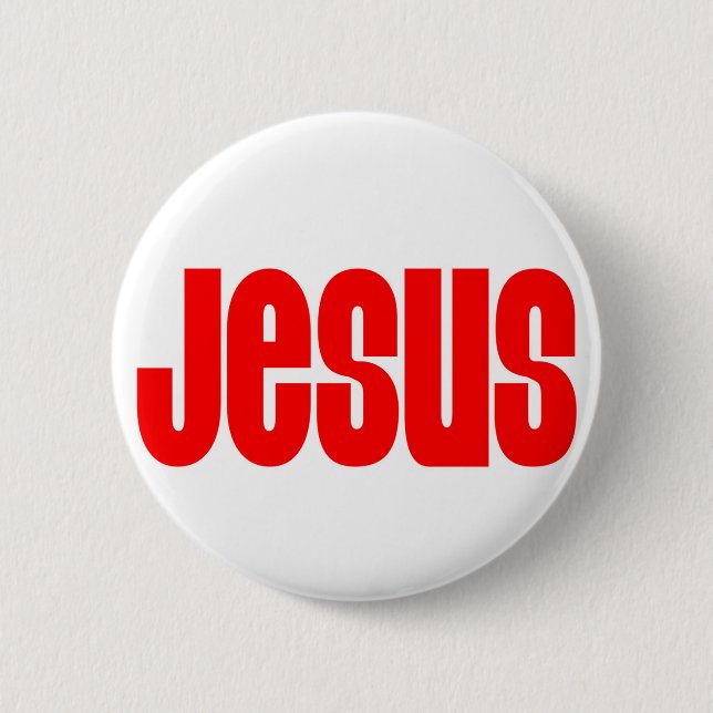 Badge Rond 5 Cm Jésus en rouge (Devant)