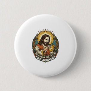 Badge Rond 5 Cm Jésus Ennuyeux Papier Autocollant Résidu Papier Co