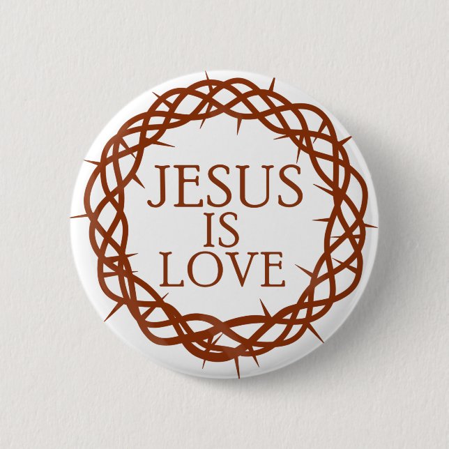 Badge Rond 5 Cm Jésus est amour (Devant)