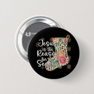 Badge Rond 5 Cm Jésus Est La Raison De La Saison Chaussette Prépa