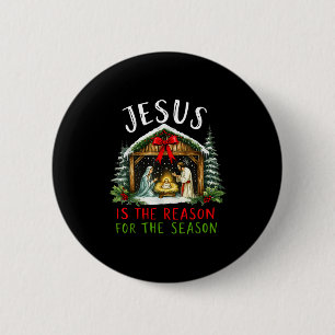 Badge Rond 5 Cm Jésus Est La Raison De La Saison De Noël Xmas